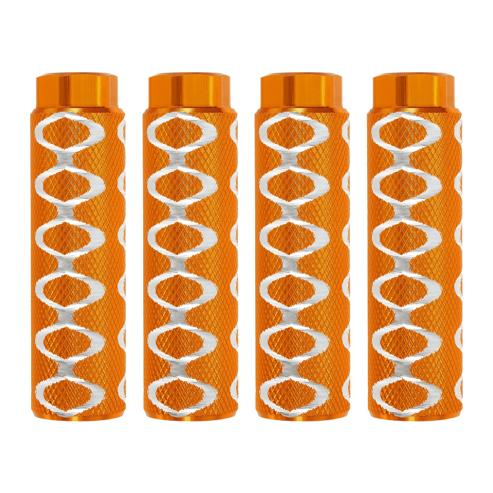 4 Pack Aluminum Alloy Bike Pegs Anti-Skid Fit 3/8 Inch Axles with Circle Yellow