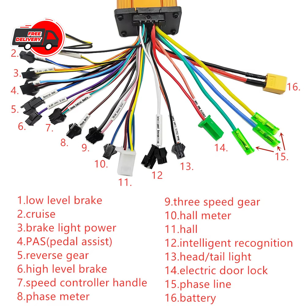 Electric Bike Twist Throttle 36v 48v Grip Speed Display Brushless Controller Kit