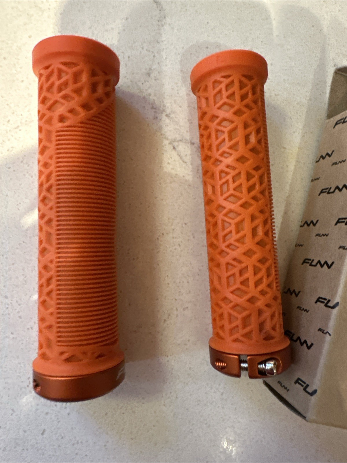 Funn Hilt Jr Mountain Bike Grips with Single Lock On Clamp, Lightweight ORANGE