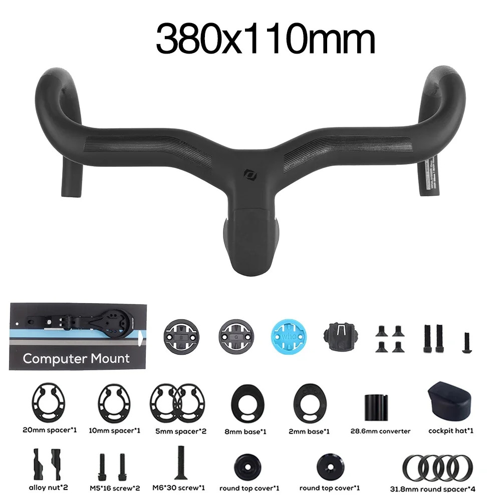 Carbon Fully Internal Cable Road Bicycle Integrated Handlebar Di2 Matte Black