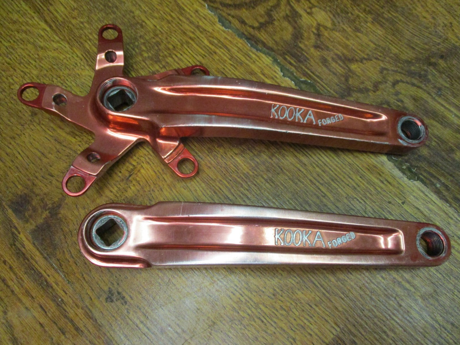 VINTAGE KOOKA FORGED 175L 110/74 BCD SQUARE TAPER CRANK SET – RED