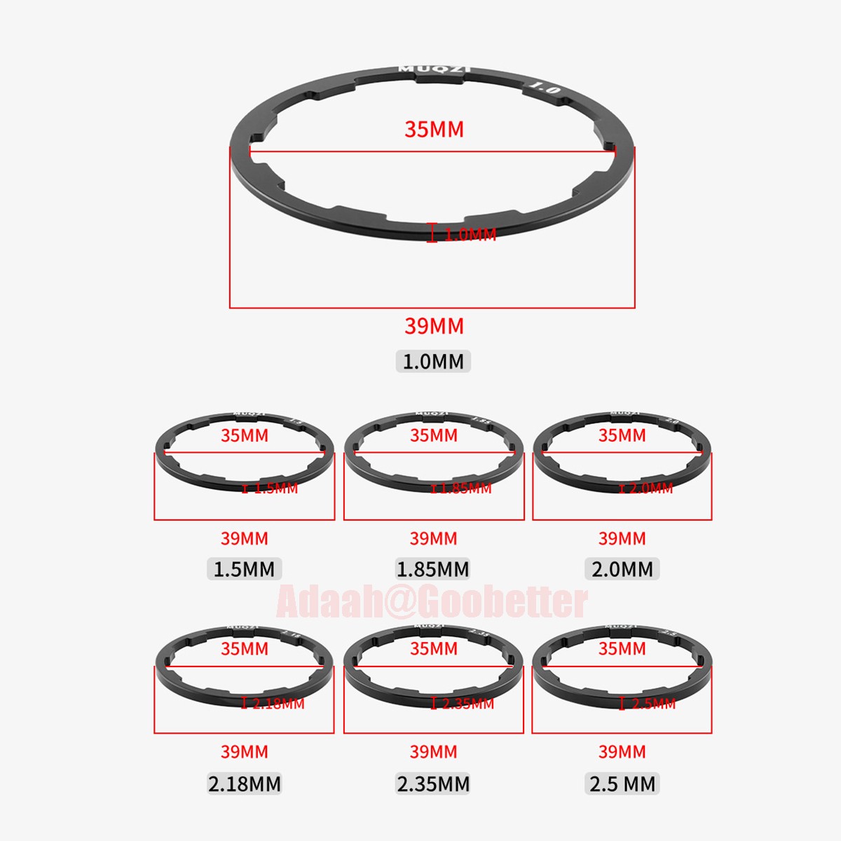 Bicycle Flywheel Cassette Spacers Sprocket Bike Hub Washer Gasket Thick 1-2.5mm