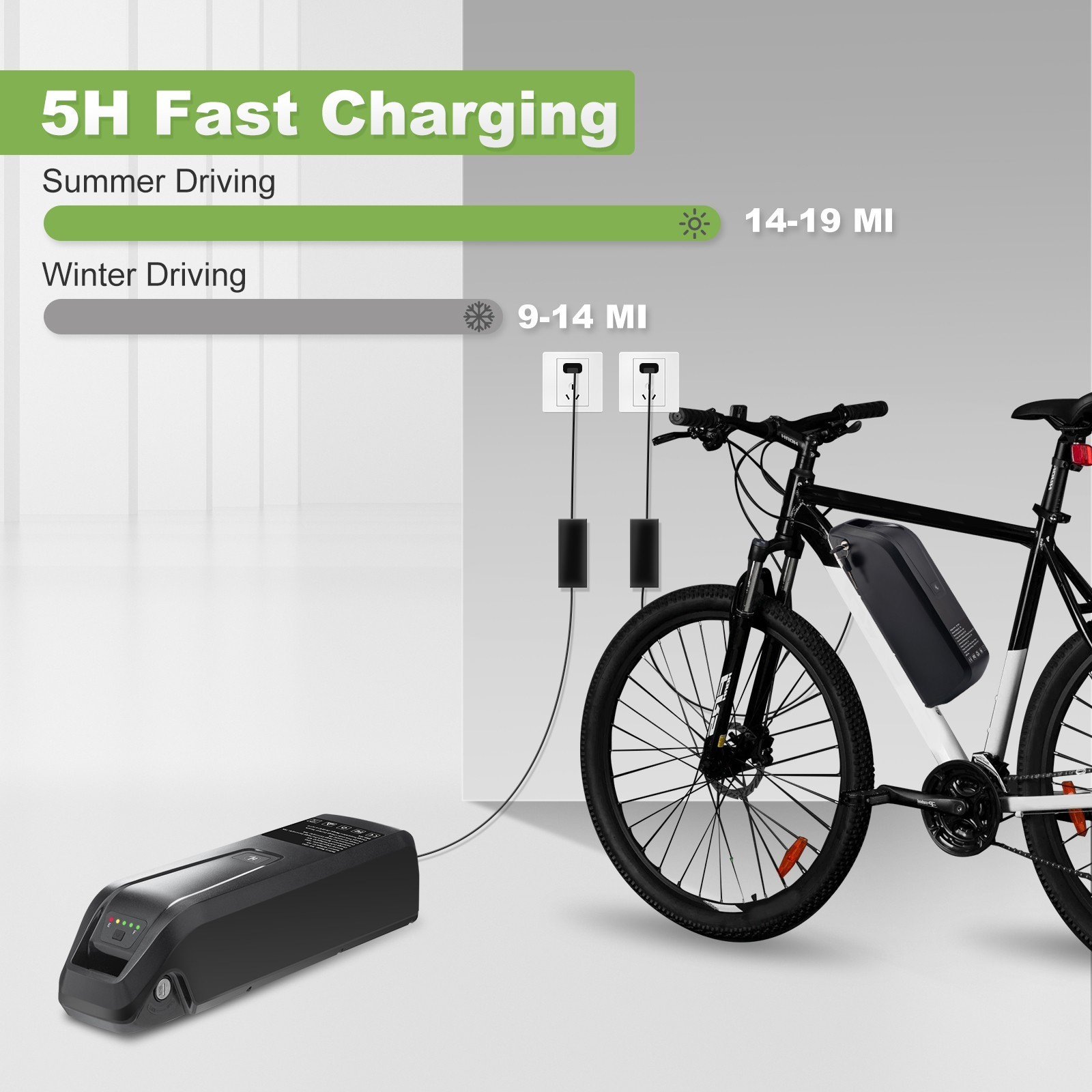 UUG 36V 10Ah/20Ah Ebike Lithium Battery For 200W-1200W Motors 4PIN