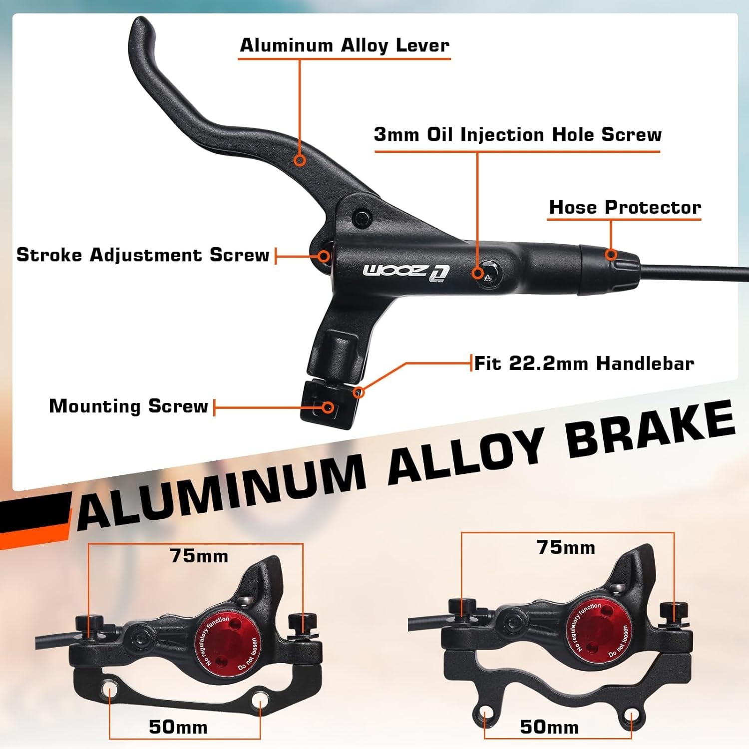 MTB Hydraulic Disc Brakes, Mountain Bike Left Front 800Mm Right Rear 1450Mm Hydr