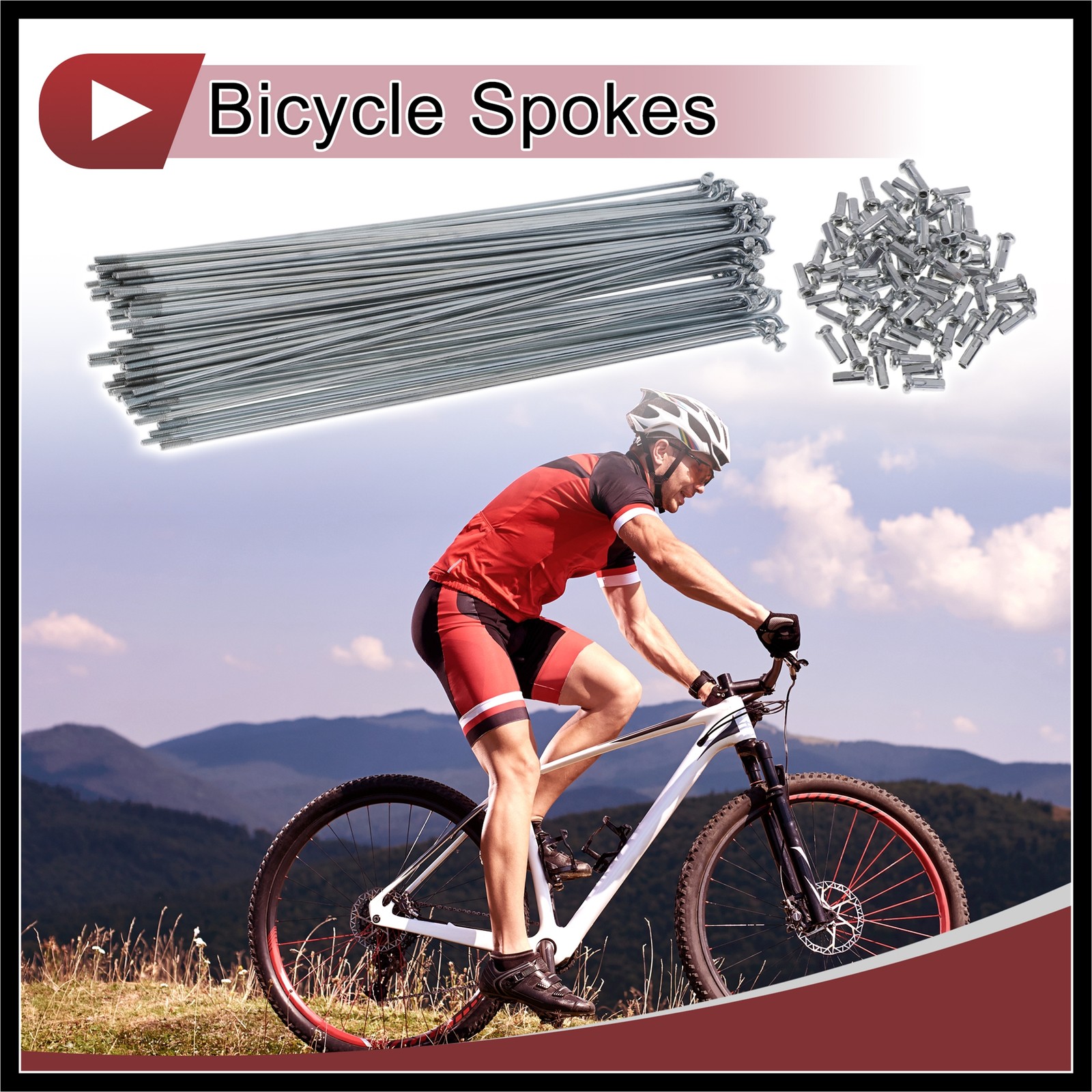 72 Set 14G Bicycle Spokes 194mm Bike Wheel Spoke Carbon Steel Galvanized
