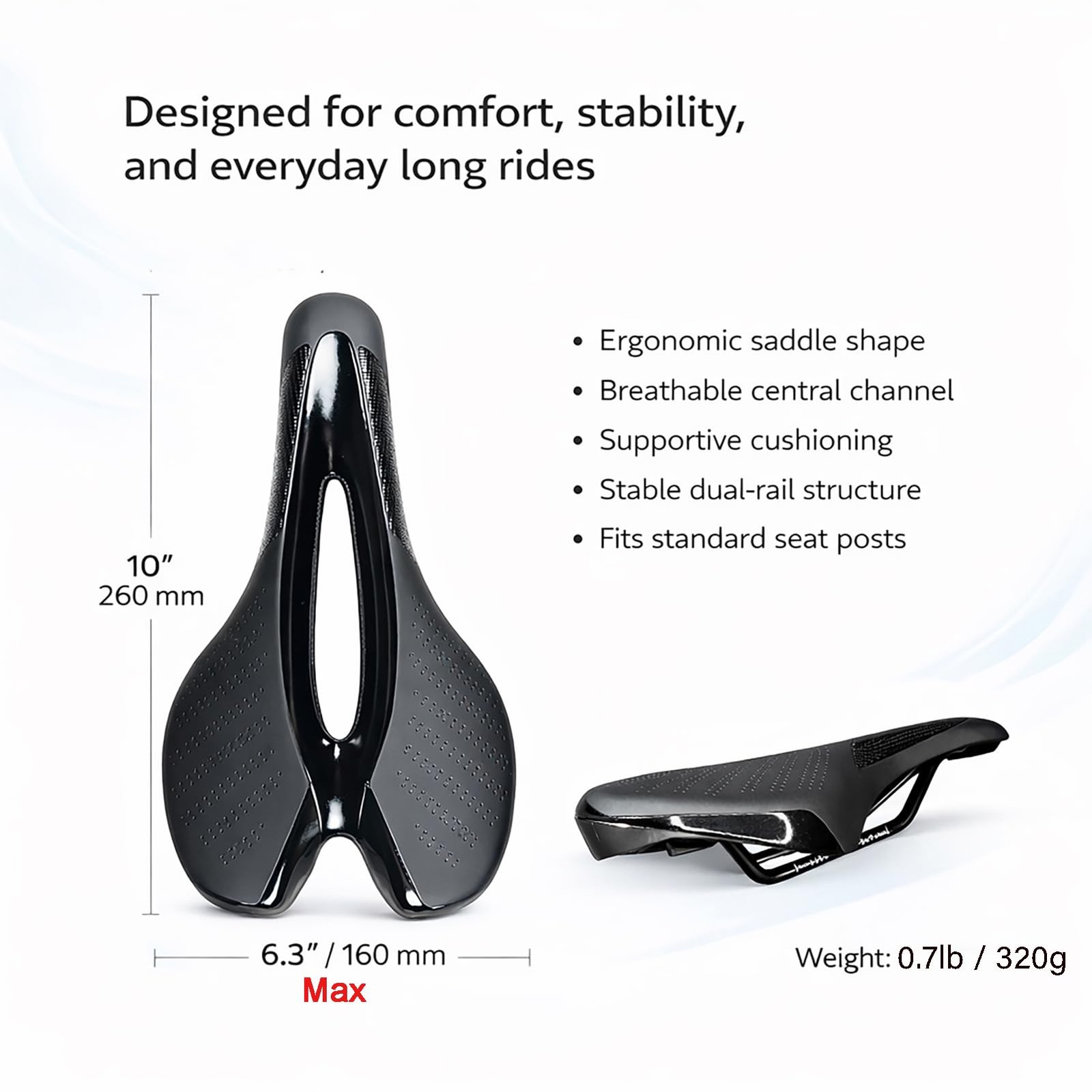 Bike Seat, Bike Saddle with Comfortable Waterproof Lightweight Design for Men…