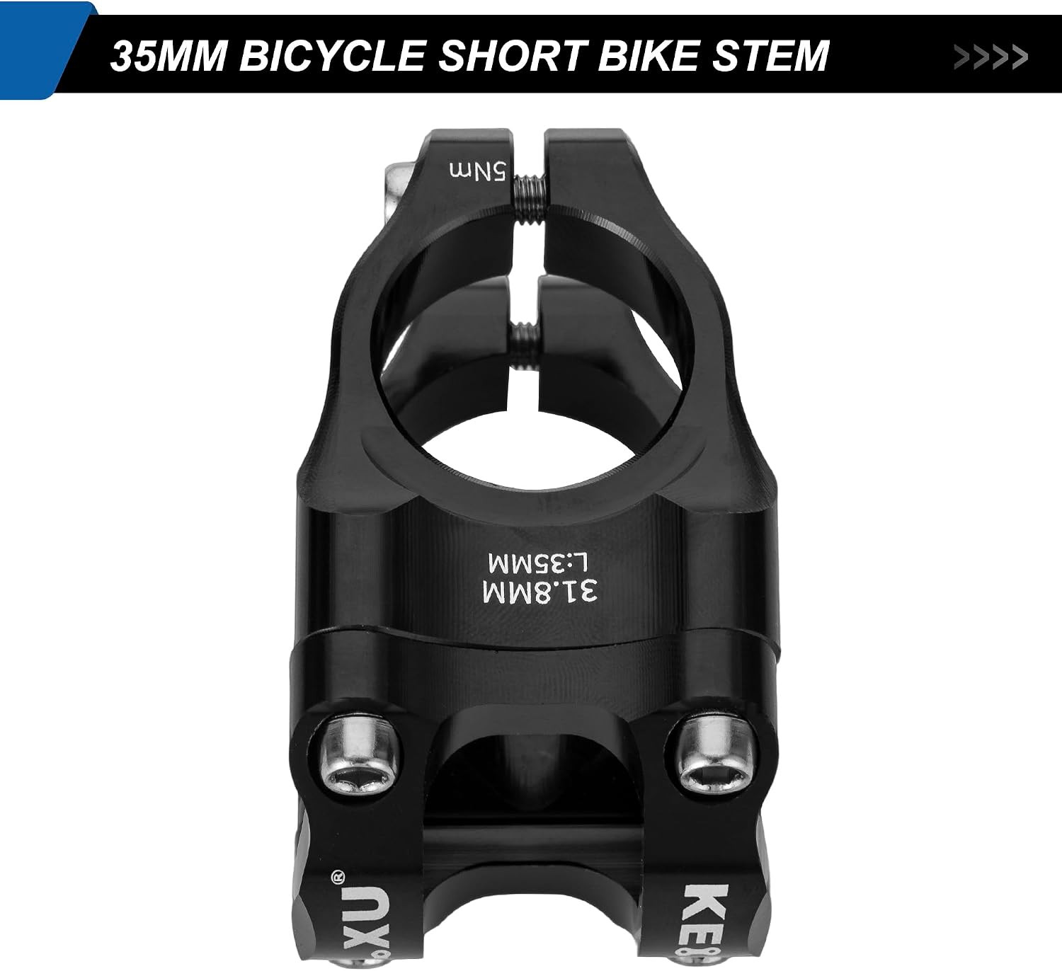 Bike Stem 31.8Mm Black, 35Mm Handlebar Stem | Lightweight CNC Aluminum Alloy, Du