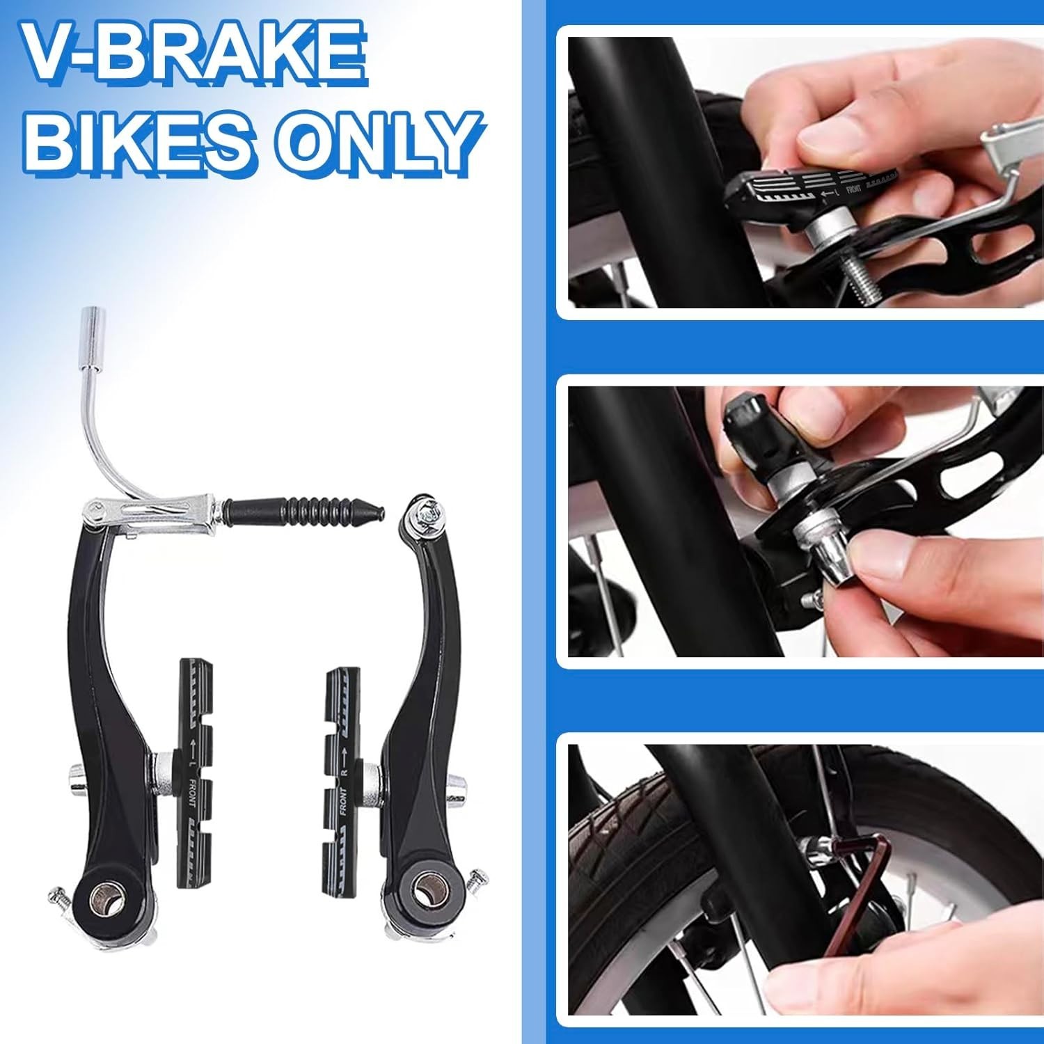 Bike Brake Pads Set, 70mm Universal V-Brake Blocks for Mountain and Road Bicycle
