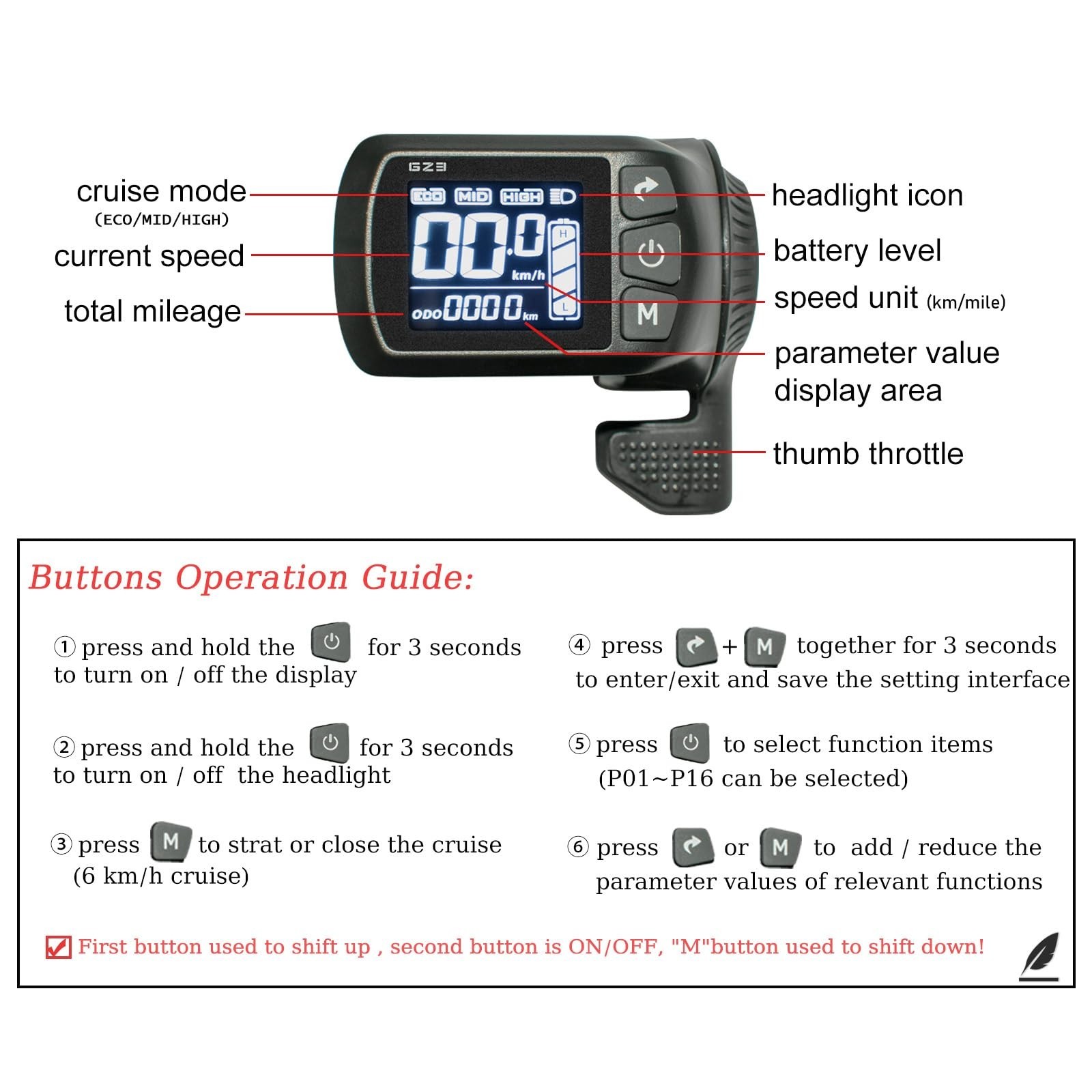 500W 25A Brushless Ebike Controller Kit with LCD Display – 24V 36V 48V Electric