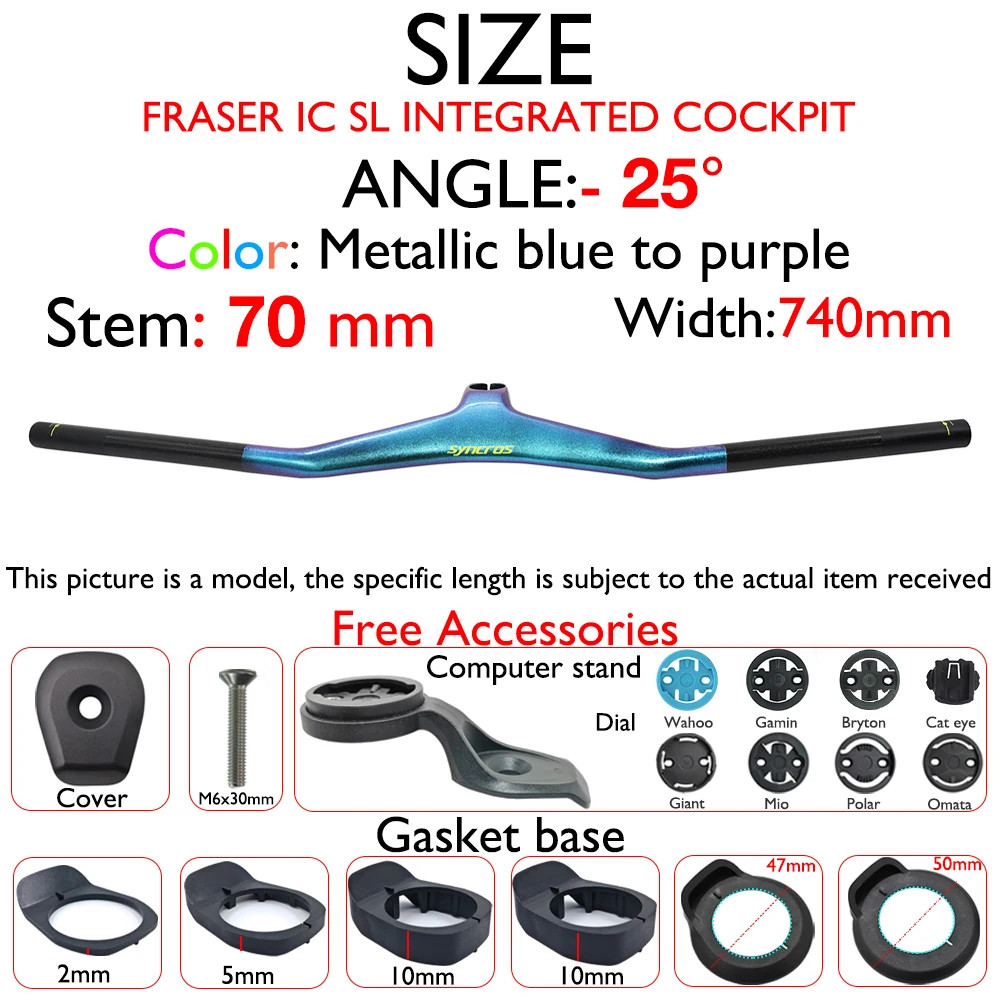 -8 Degree -17 Degree -25 Degree Carbon Integrated XC Mountain Bike Handlebar