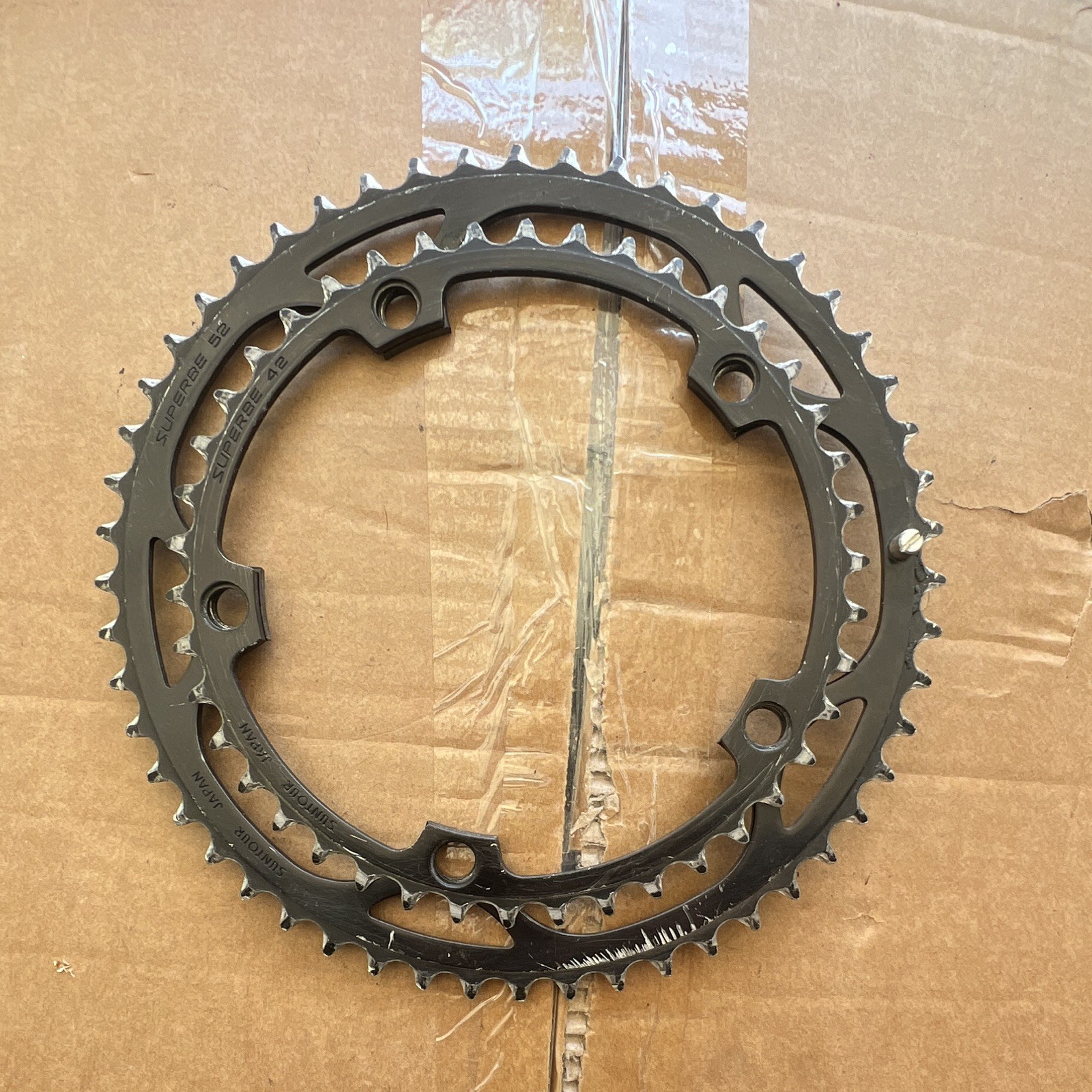 Suntour Superbe Road Chainring Set 52T/42T 130mm BCD 5-Arm Aluminum Black