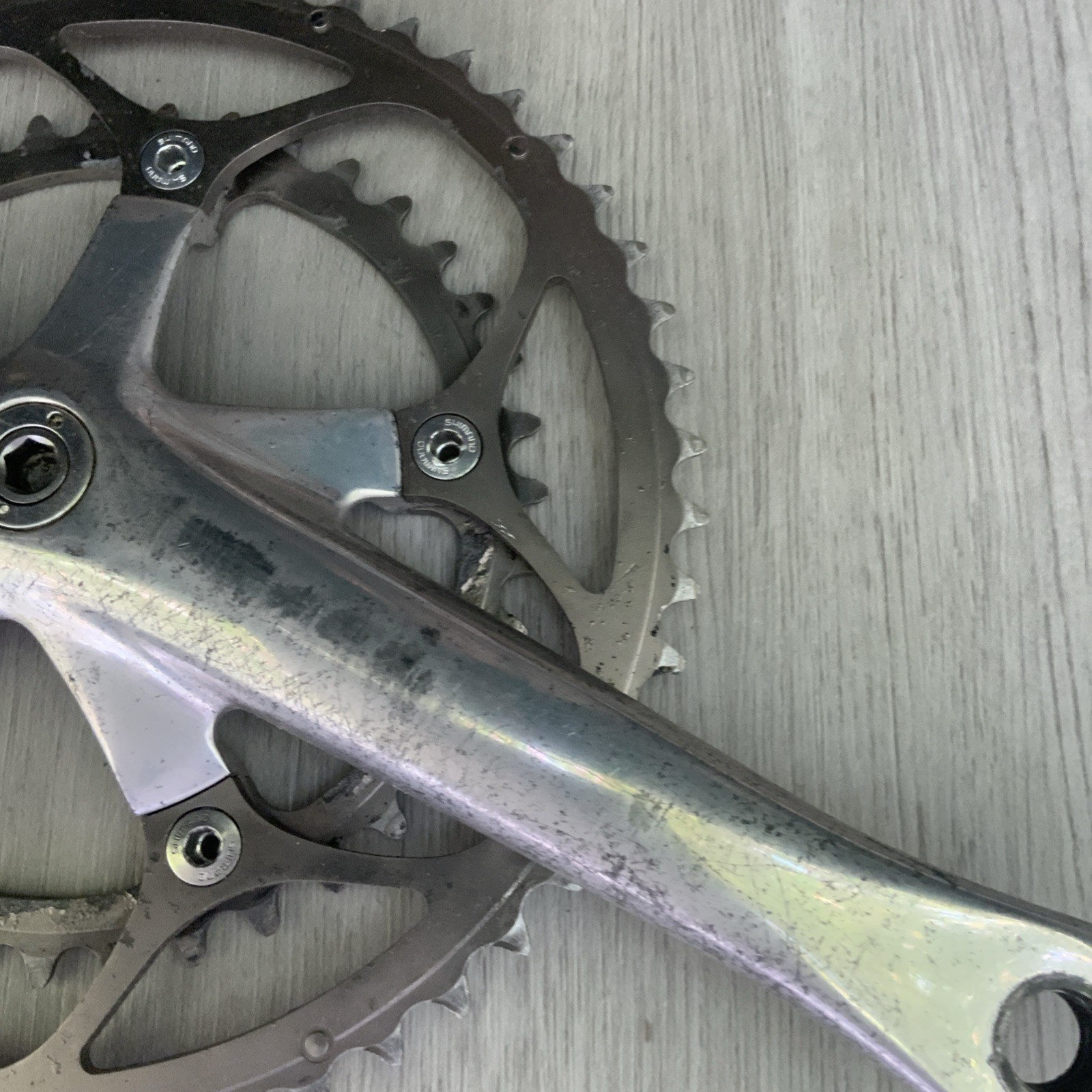 SHIMANO DURA ACE CRANKSET 7700 DOUBLE 172.5 MM ARMS 53-39 TOOTH OCTALINK