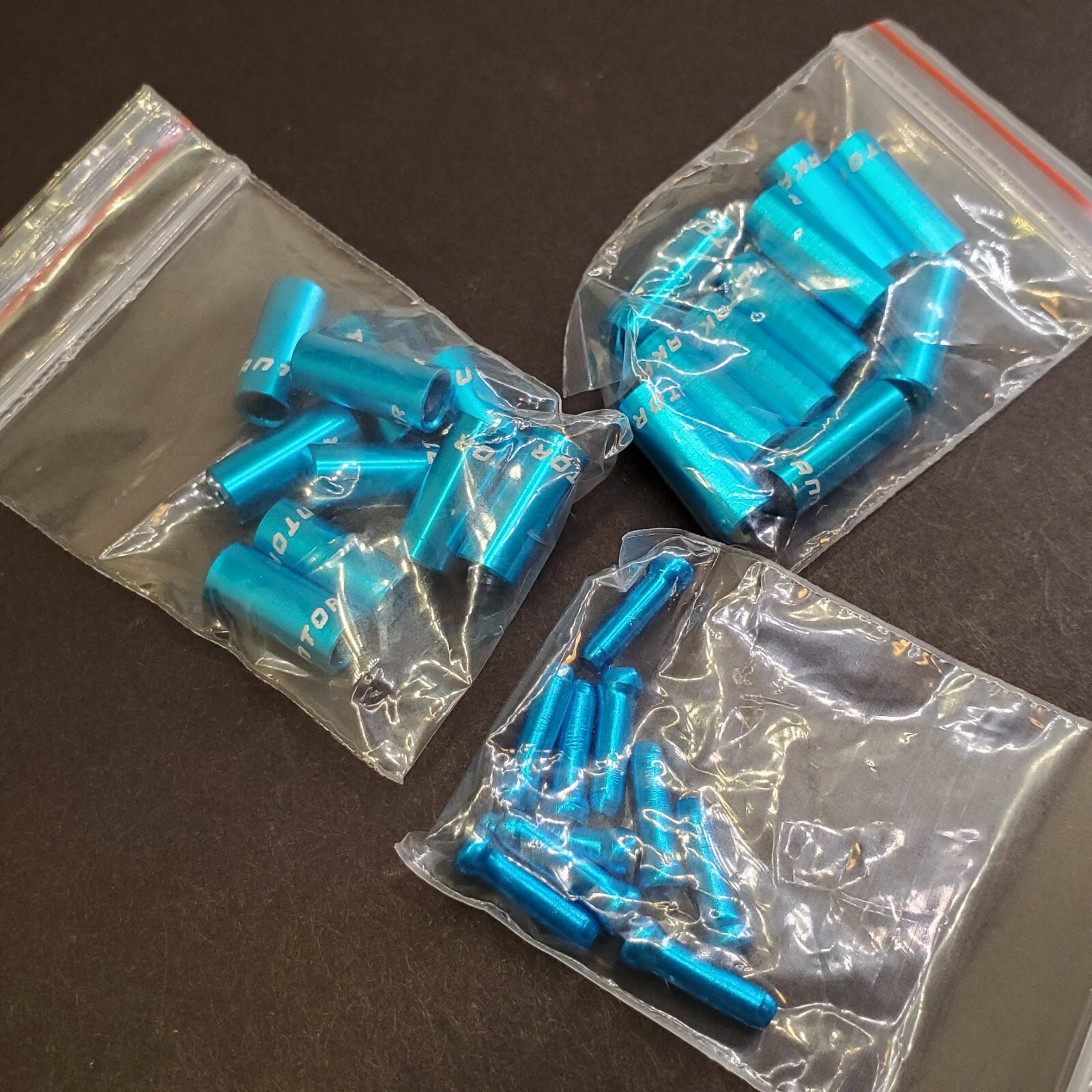 30 Pc End Cap Hop-Up Kit 4mm Shift 5mm Brake Ferrule Cable Housing Blue/Cyan