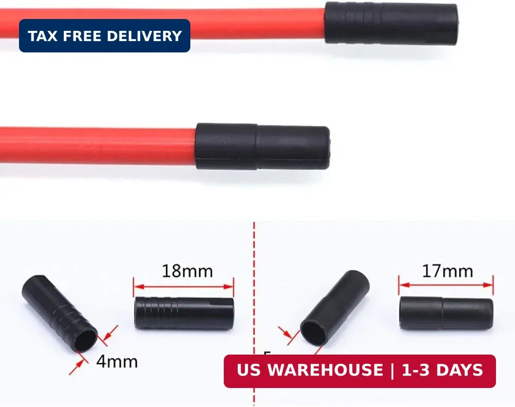 100 Pieces Bike Bicycle Plastic 5mm Brake Cable Housing Ferrule End Caps and 100