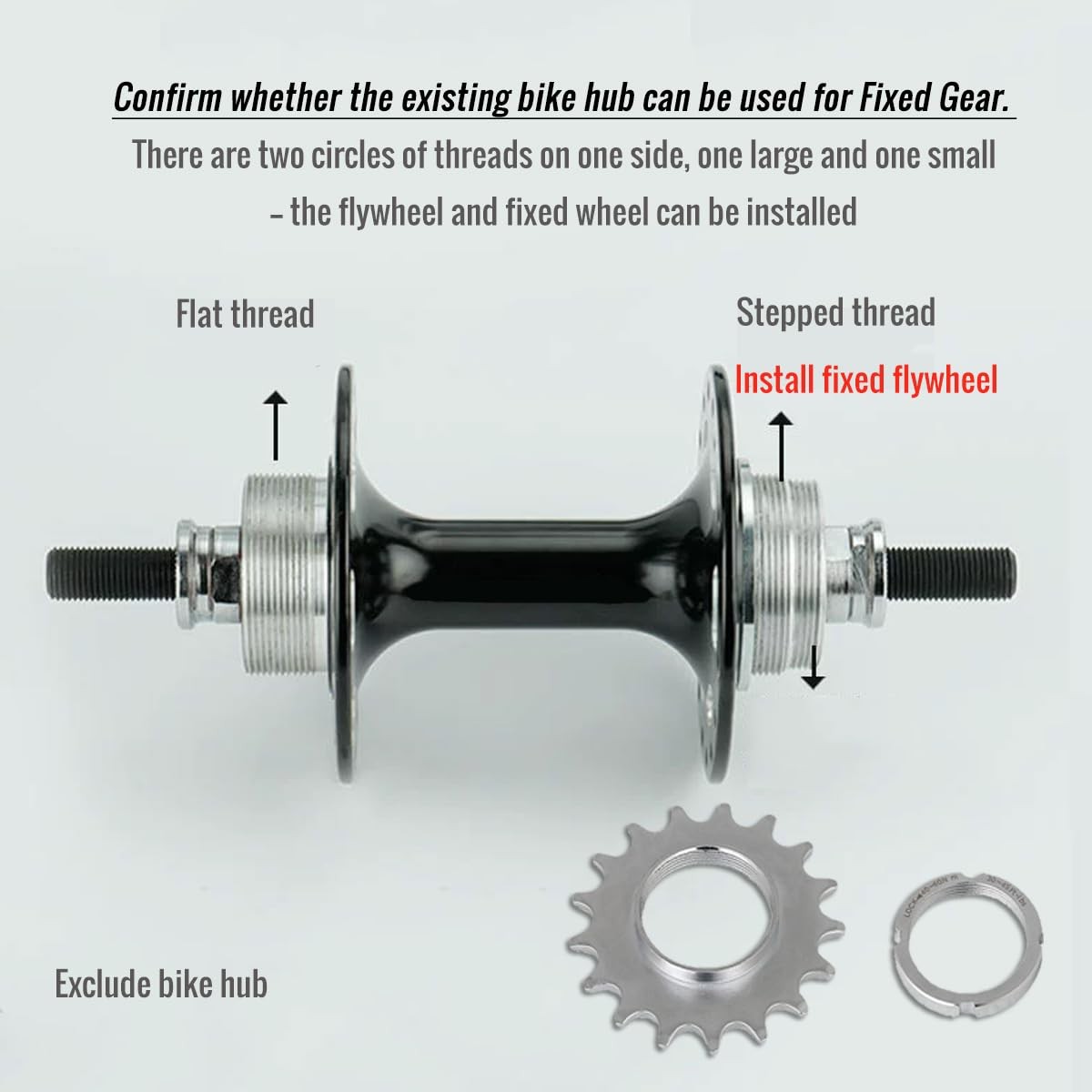 catazer Fixed Gear Freewheel Cog Lockring Set for Fixie Track Bike 18T set