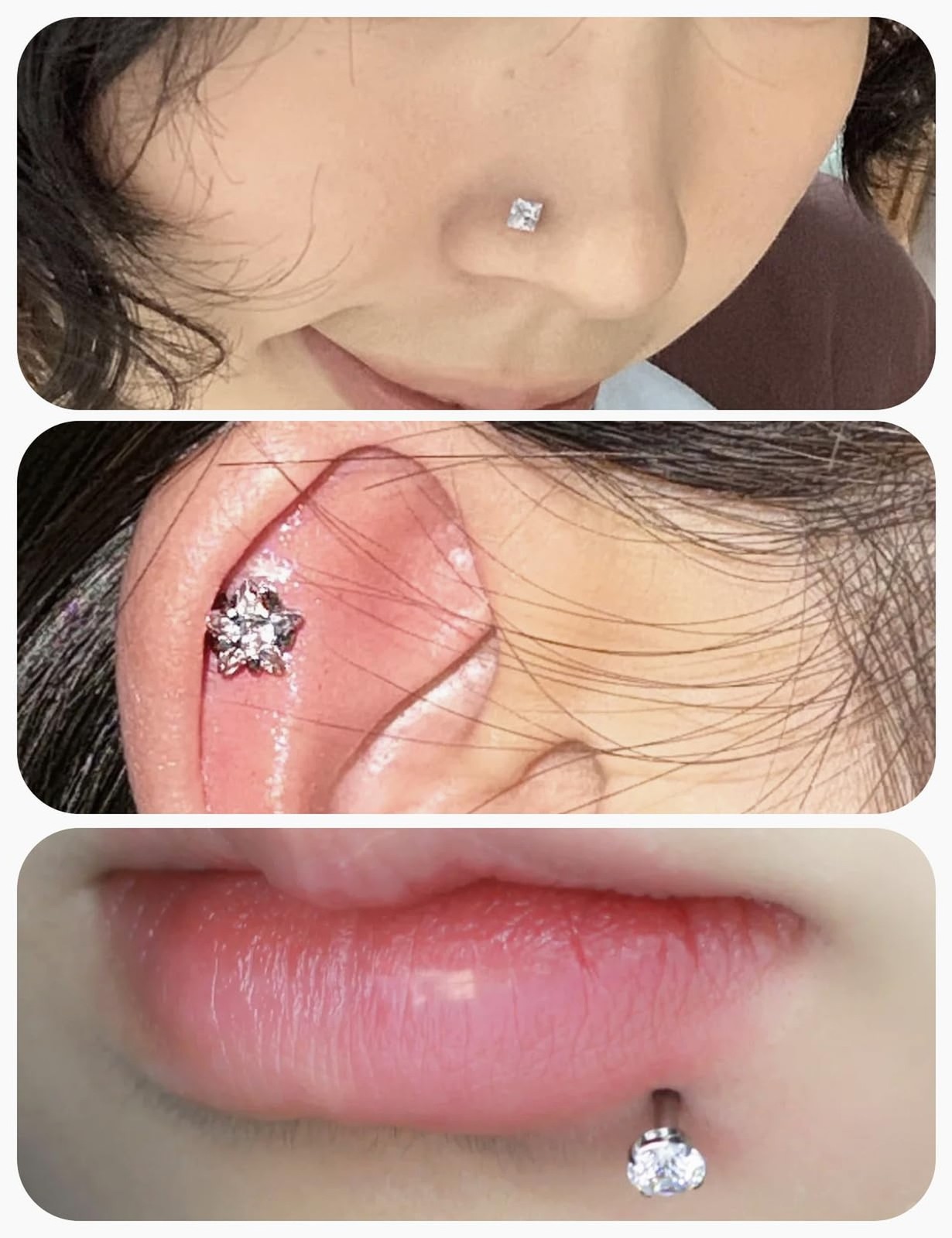16G 18G 20G Threadless Flat Back Nose Ring Studs Earrings 316L Stainless Surg…