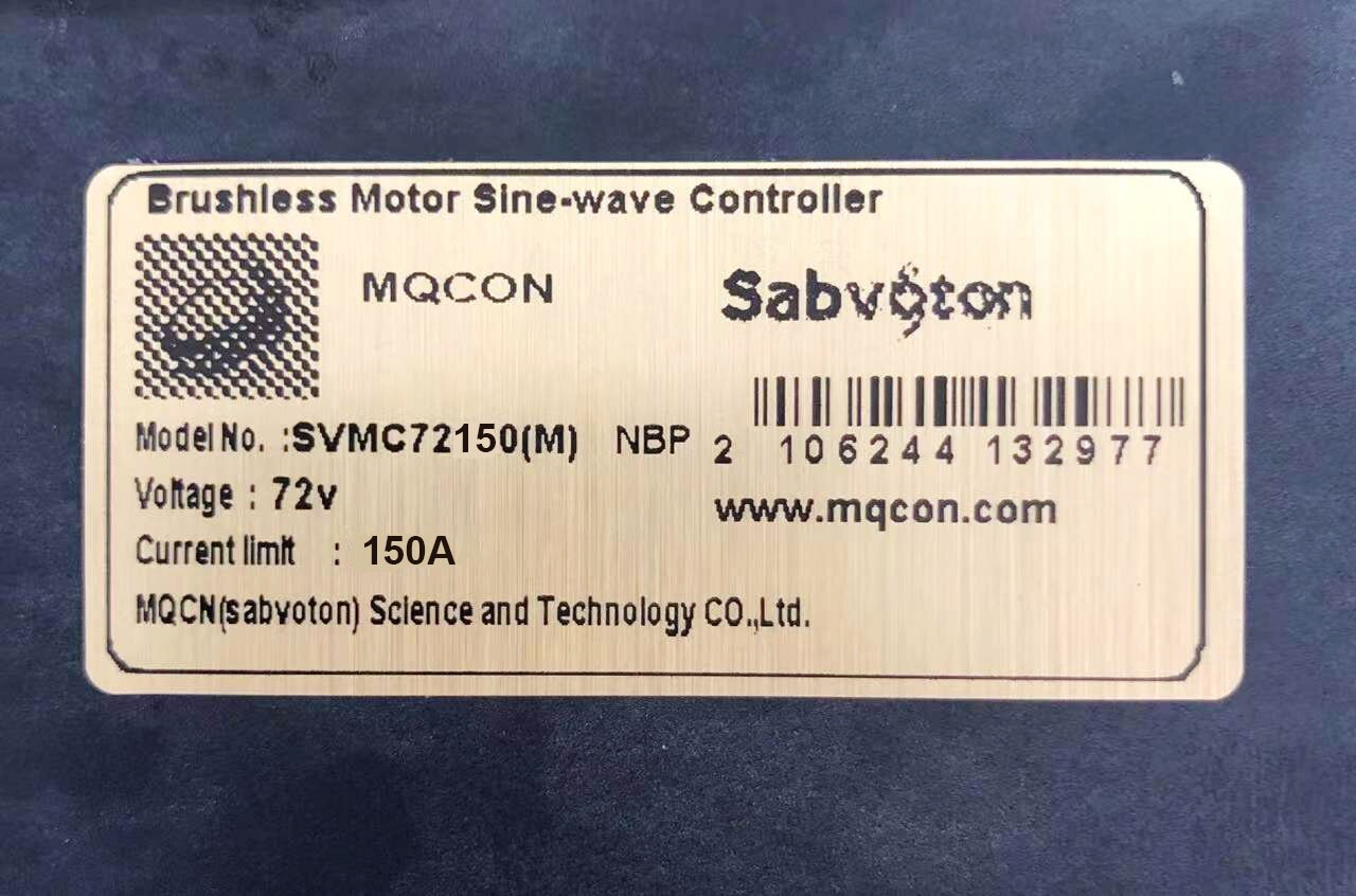 MQ Sabvoton 48v-72v 150A sine wave Controller +TFT Color UKC1 Display for 8000W.