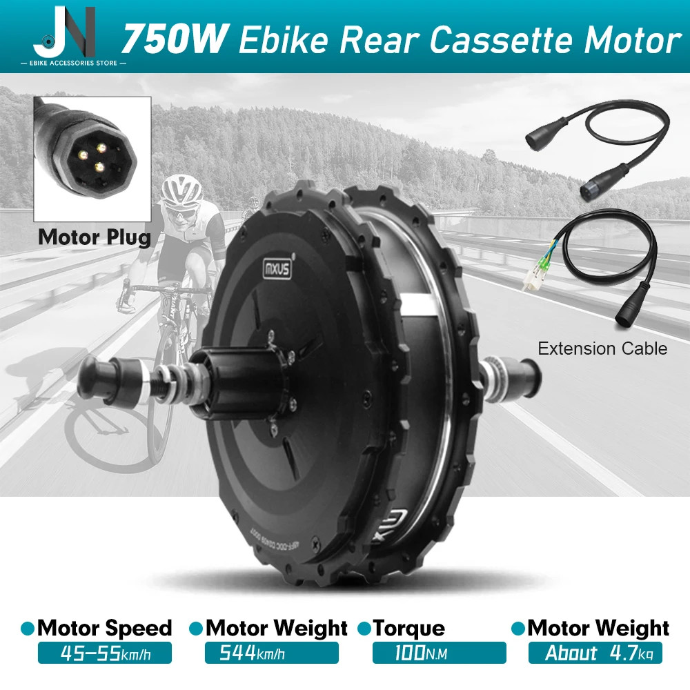 MXUS Brand XF19R Motor 48V 750W 1000W Rear Hub Motor Wheel E-bike Conversion Kit