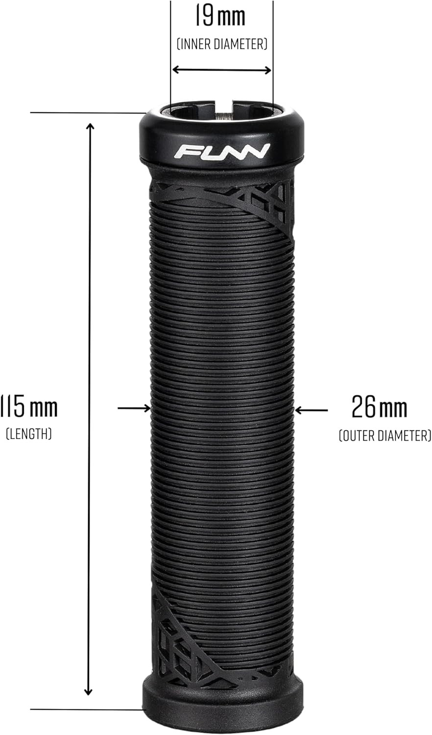 Hilt JR Mountain Bike Handlebar Grips with Single Lock on Clamp, Bicycle