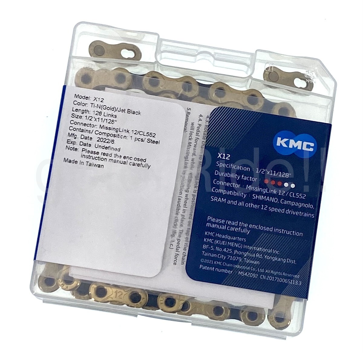 KMC X12 Speed 126L Chain Gold/Black