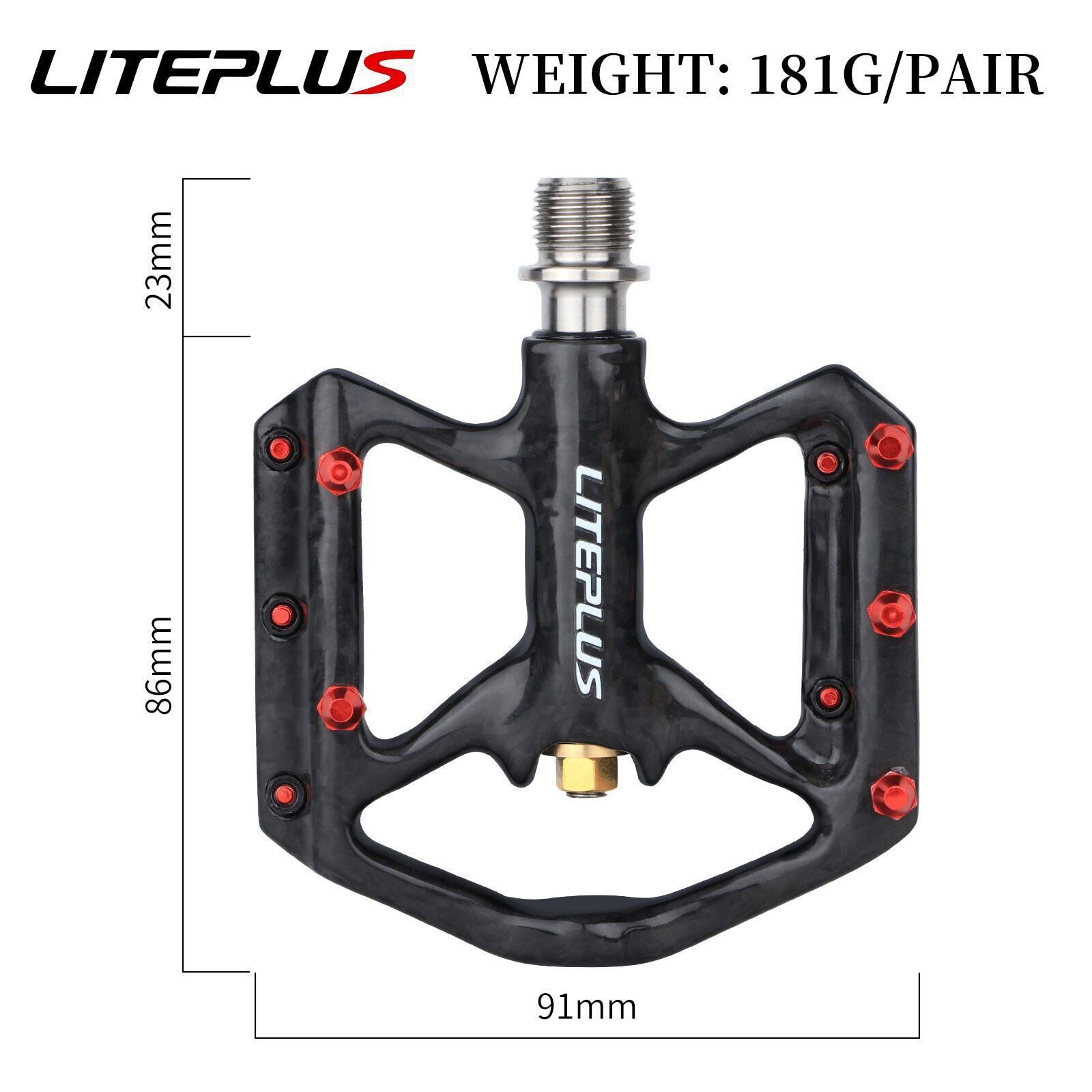 LITEPLUS Ultralight 181g Carbon Titanium Bike Pedal 9/16″ MTB Road Bike Pedals