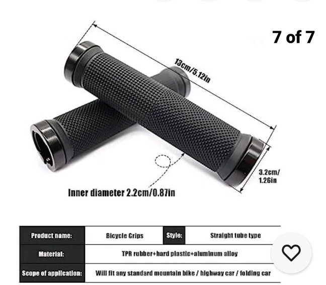 Non-Slip Bike Handlebar Rubber Grips for BMX MTB Mountain Bike with End Caps