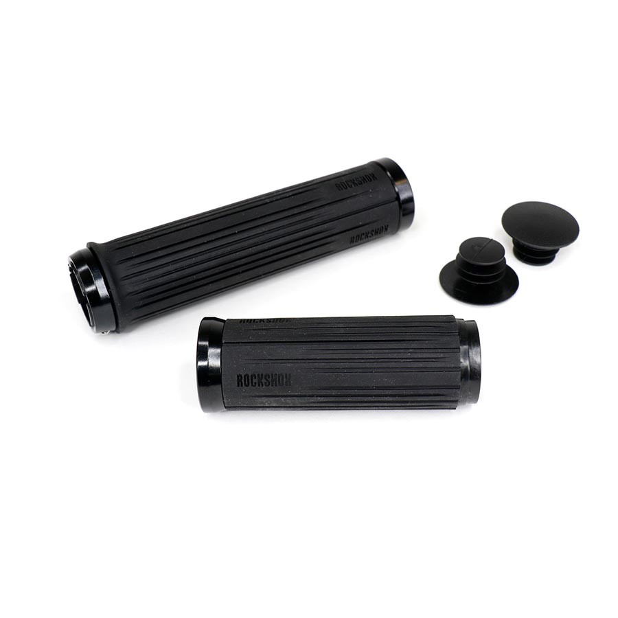RockShox TwistLoc 77/125mm Textured Bicycle Grips with Clamps & End Plugs