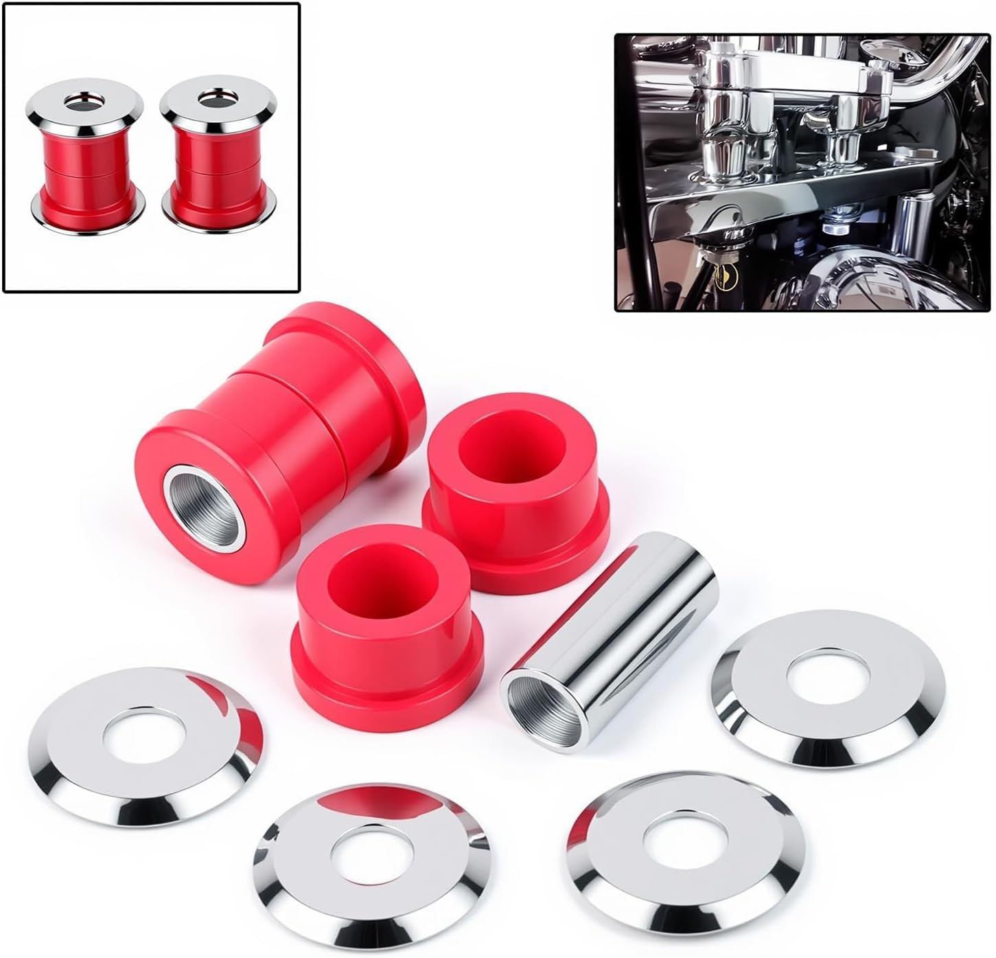 Polyurethane Handlebar Riser Bushings Kit Compatible with Harley Big Twin 1973-2