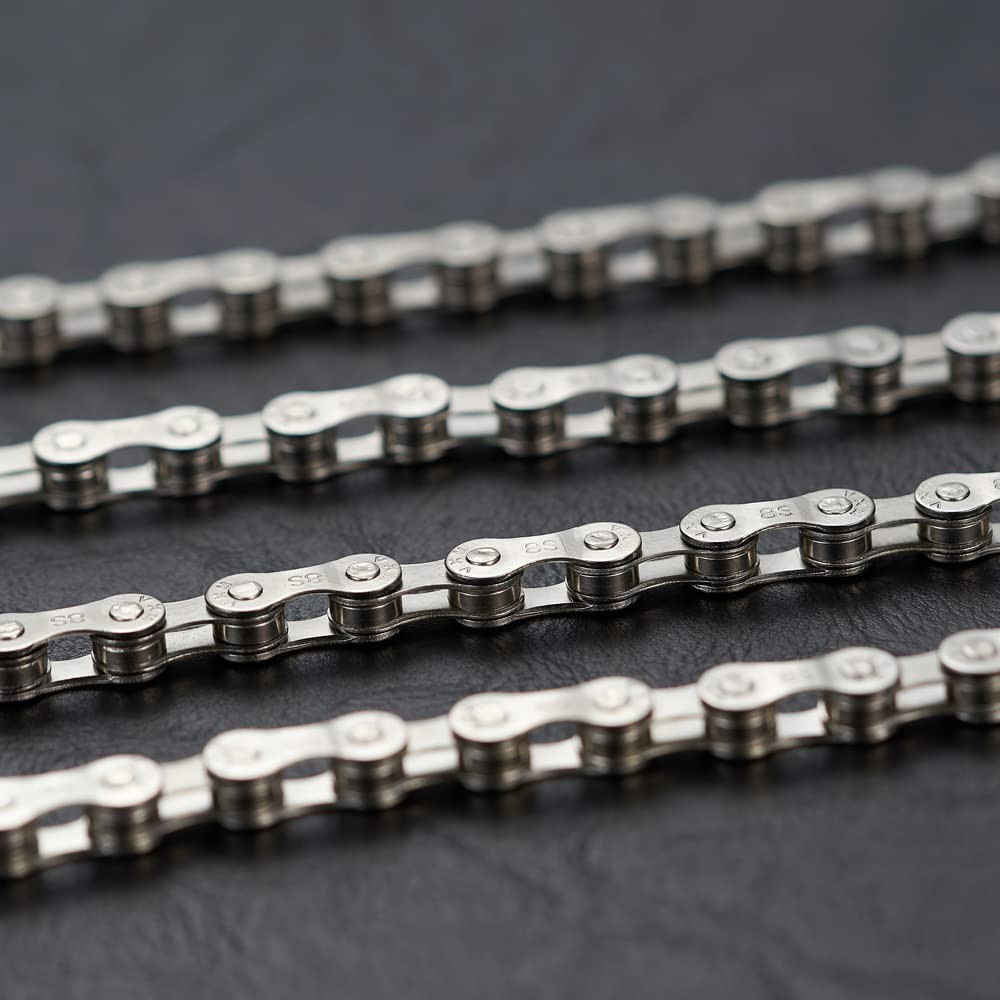 6/7/8/9/10/11 Speed Carbon Steel Bike Chain with Full Silver Plating, 116 Lin…