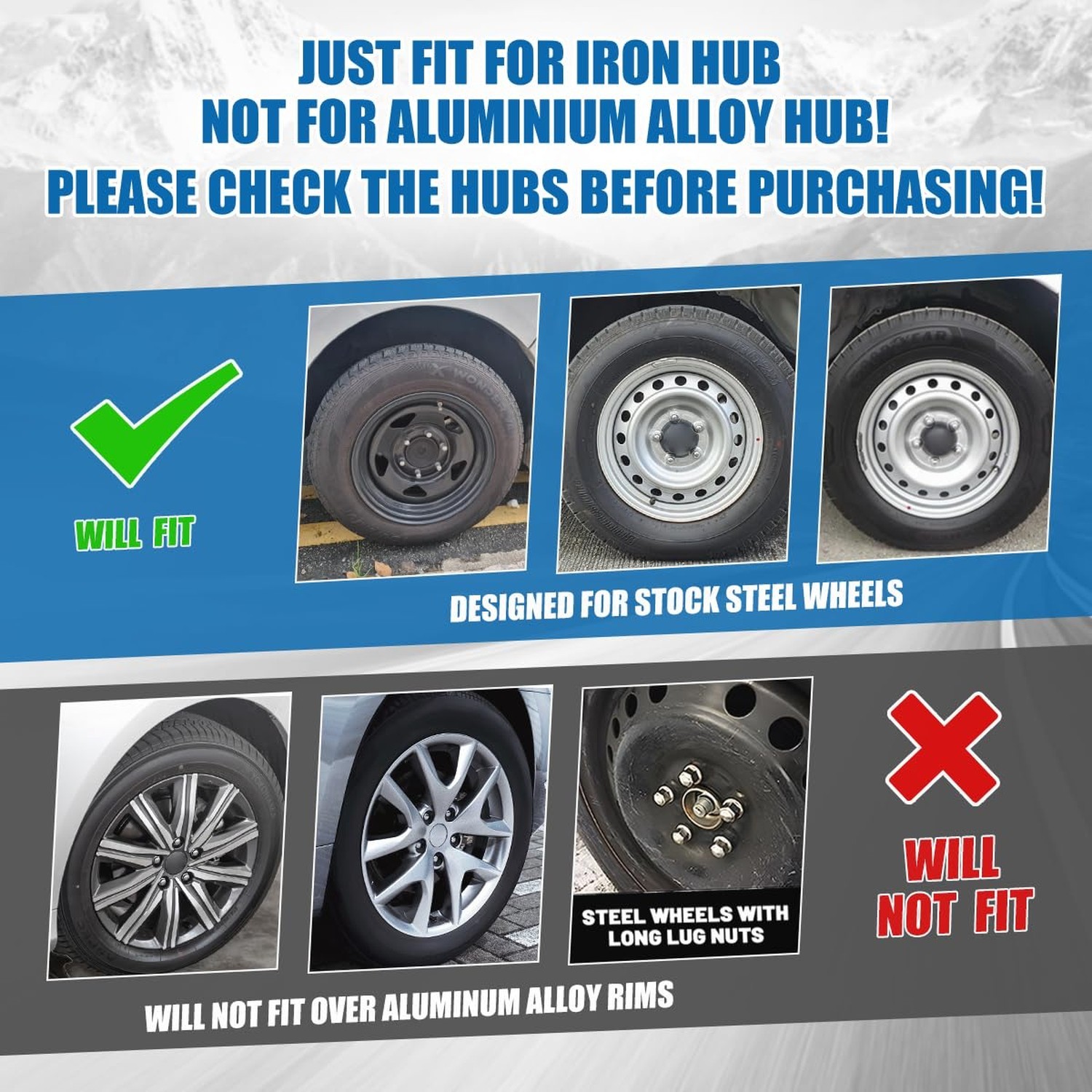 13 Inch Automotive Hubcap Wheel Tire Covers Accessories Snap On Auto Tire Uni…