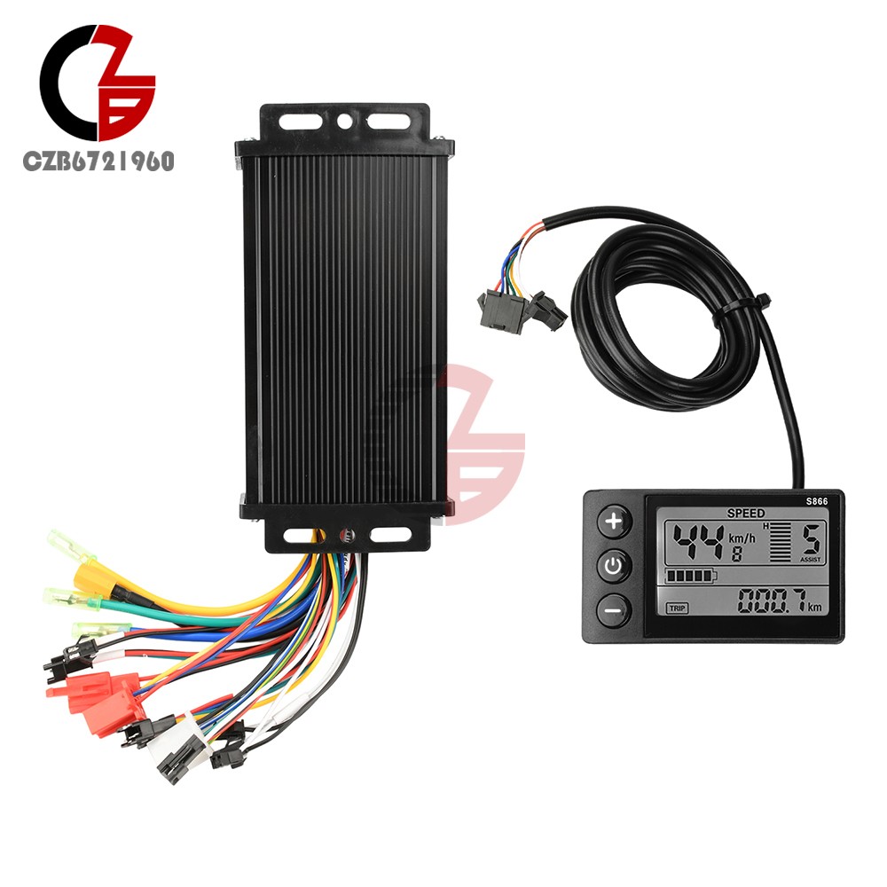 36V 48V 64V 40A 30A 20A Brushless Motor Controller E-Bike S866 LCD Display Meter