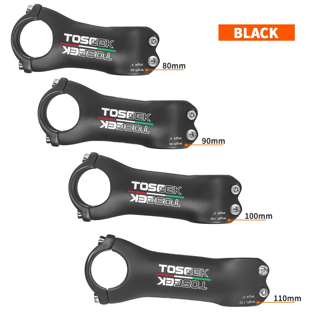 Road Mountain Power Bike Handlebar Carbon Stem 6 Degree 80/90/100/110mm 31.8mm