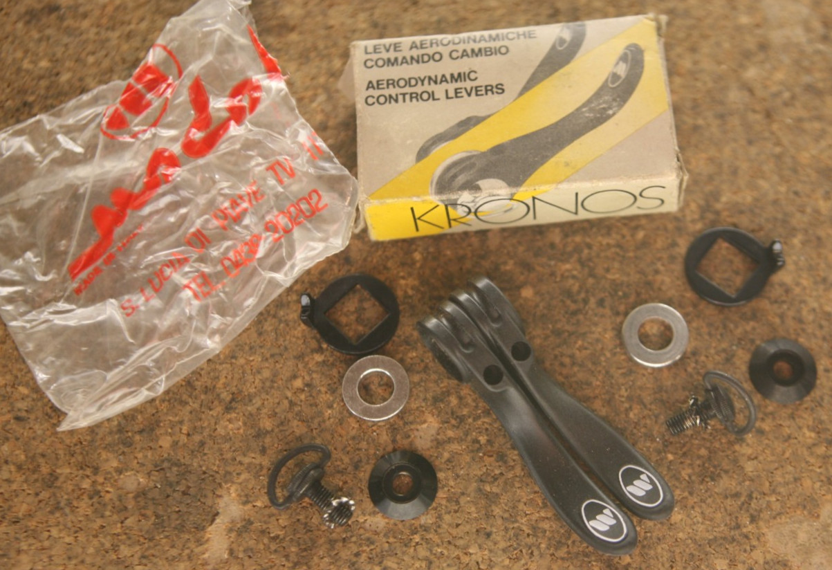 Vintage NOS NEW NIB Italian Modolo Kronos Aero frame downtube shifters set
