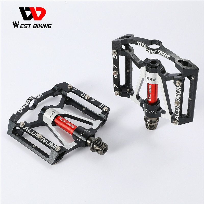 WEST BIKING 3 Sealed Bearing Bicycle Pedals Aluminum Bike Pedals 9/16 in a Pair