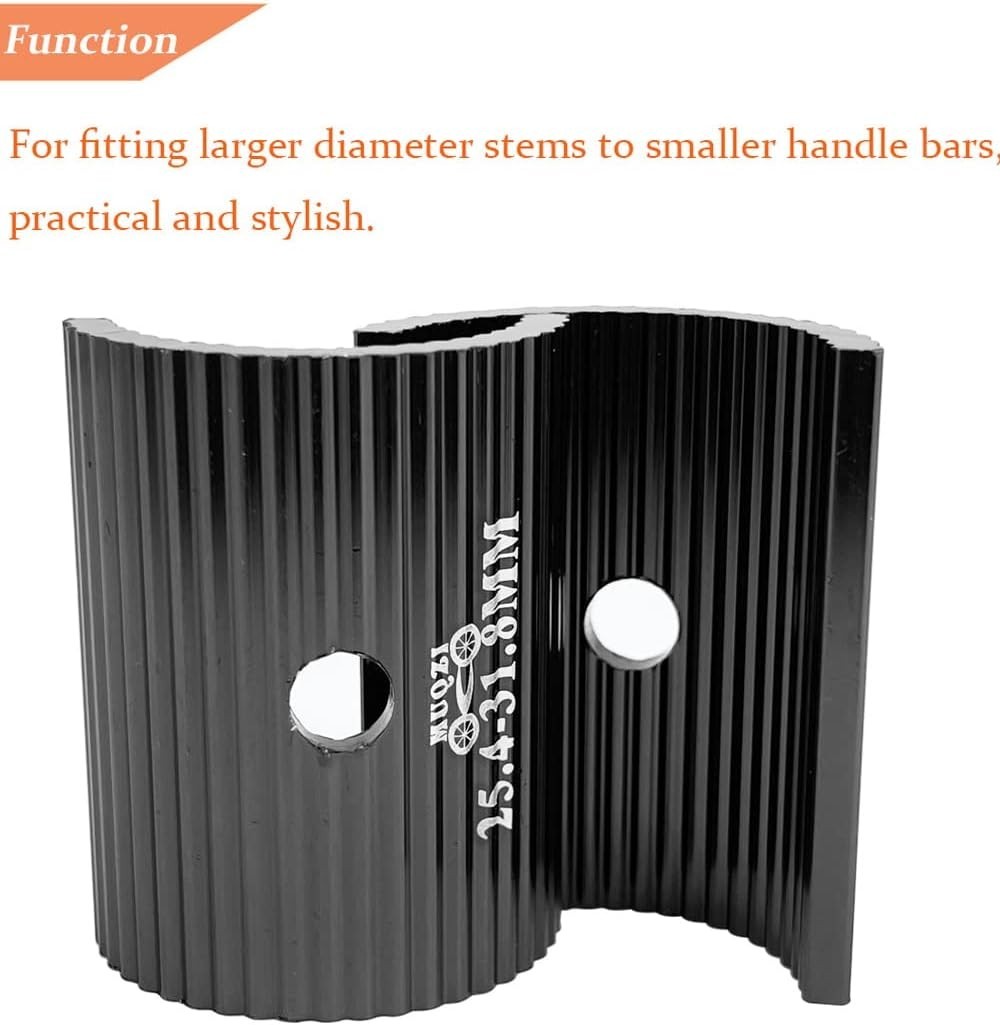 Lightweight Black Aluminum Handlebar Shim – 25.4 to 31.8MM for Easy Installation