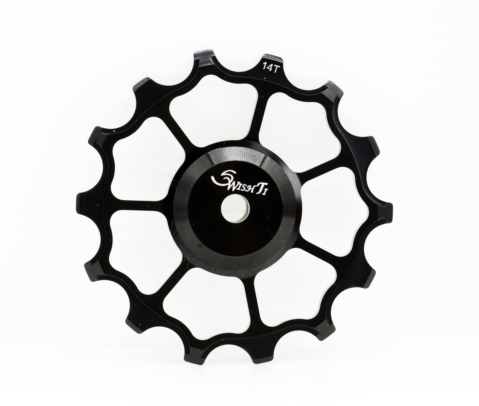 Swishti Narrow-Wide Bike Oversized Fully-CNC Derailleur Pulley 14T Black